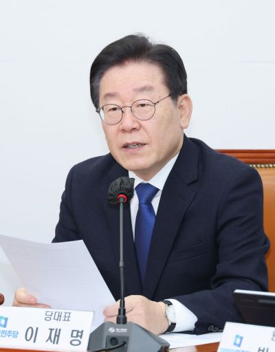 더불어민주당 이재명 대표가 15일 오전 국회에서 열린 최고위원회의에서 발언하고 있다. [이미지출처=연합뉴스]