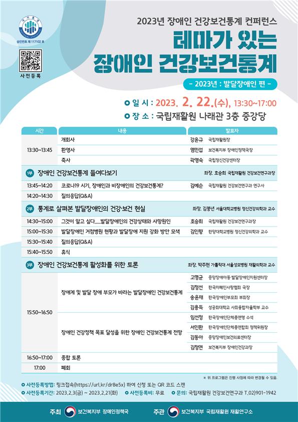 국립재활원, '장애인 건강보건통계' 학술회의 개최