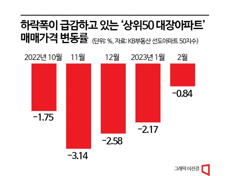 [집값 반등vs재하락]③‘대장아파트’ 3개월 낙폭 감소…재건축 기대감 쑥