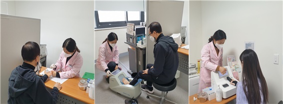 서구가 혈액검사, 골밀도검사, 스트레스검사를 실시하고 있다.[사진제공=서구]