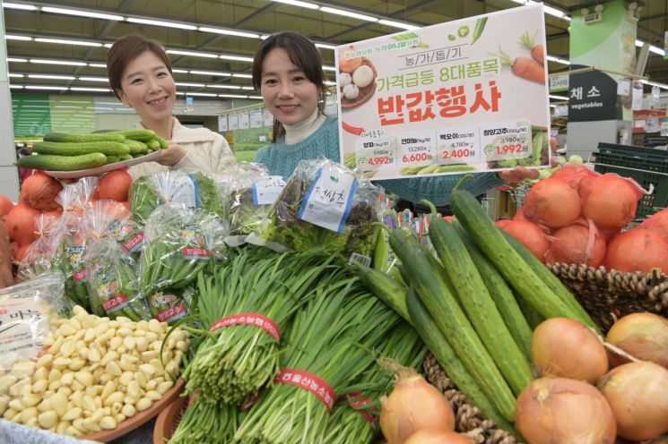 농협 하나로마트, 8대 가격 급등 채소 '반값 할인'