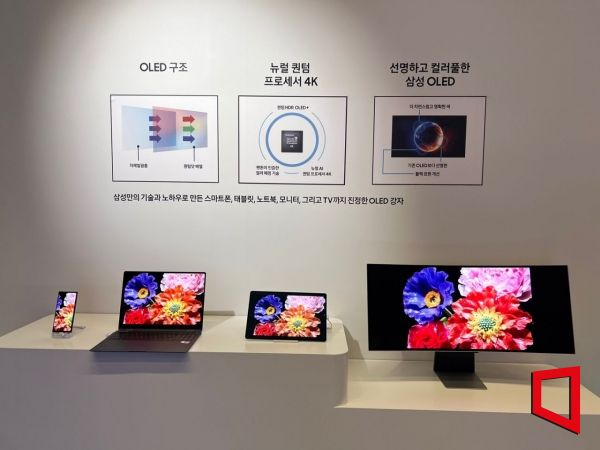 삼성은 그동안 OLED 패널의 아쉬운 점으로 인식됐던 밝기 성능을 대폭 개선했다. [사진=한예주 기자]
