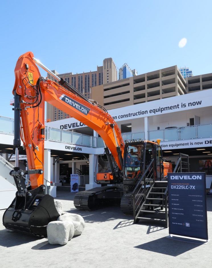 전자식유압시스템을 장착한 굴착기(DX225LC-7X) 모델.[사진제공=현대제뉴인]