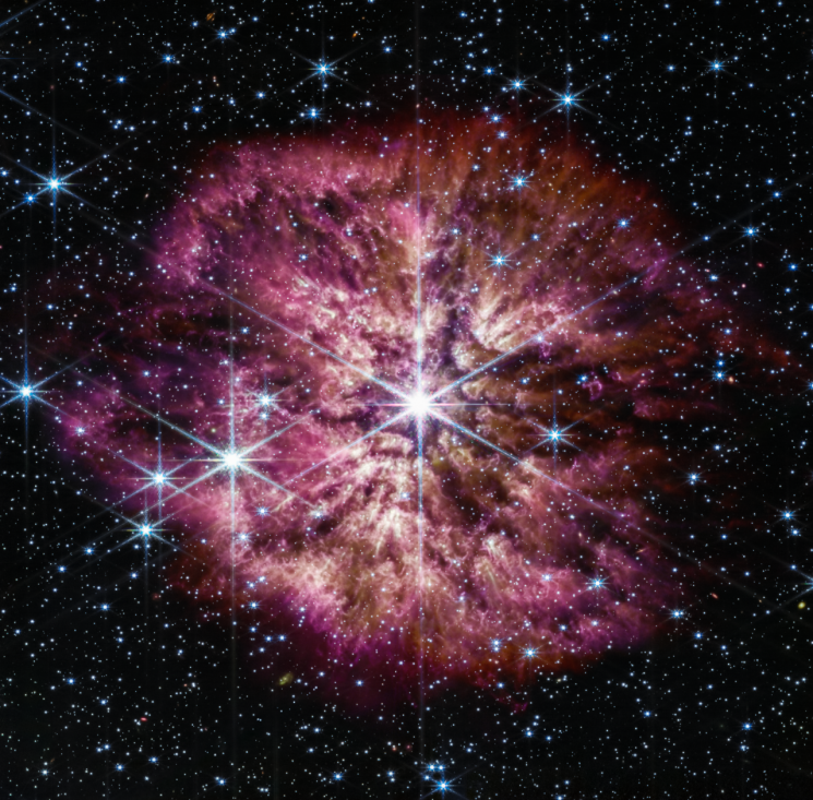 지구에서 1만5000광년 떨어진 궁수 자리의 초신성 폭발 직전의 볼프-레예별인 WR 124. 사진출처=미 항공우주국(NASA)