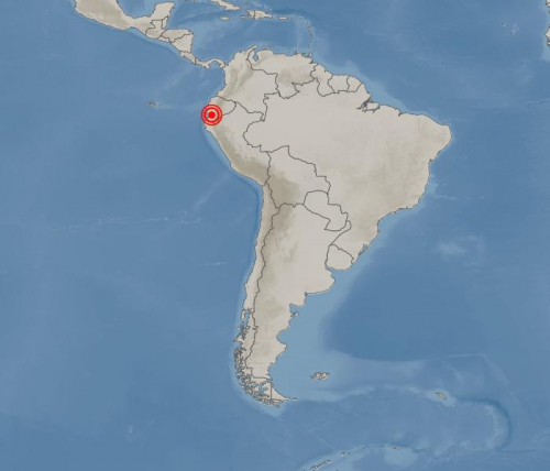 미국지질조사국(USGS)에 따르면 18일(현지시간) 에콰도르 항구도시 과야킬에서 남쪽으로 약 80km 떨어진 지점에서 규모 6.8의 지진이 발생했다. [사진제공=기상청]