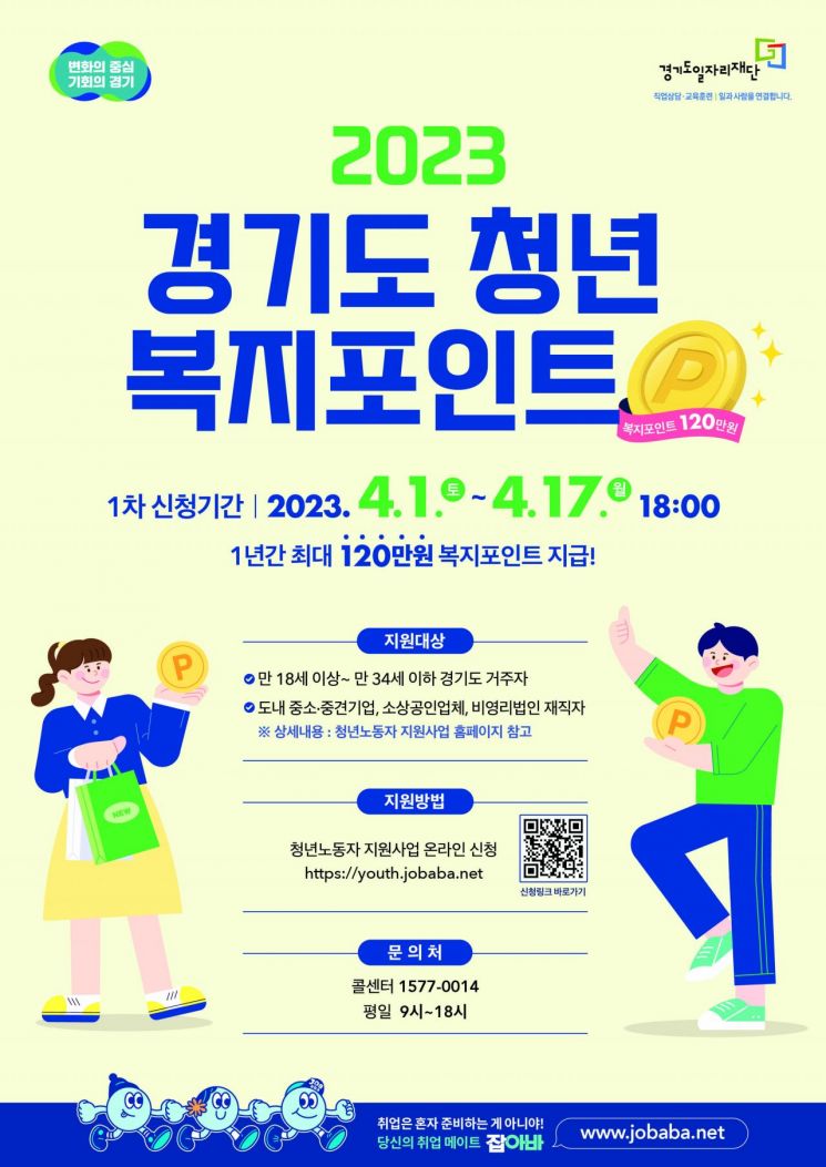 경기도 청년복지포인트 사업 홍보 포스터