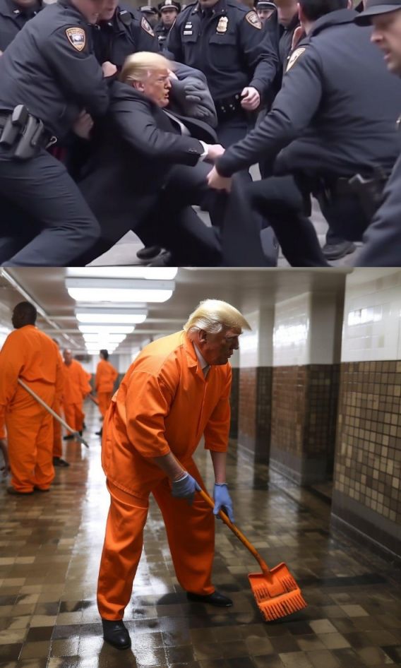 도널드 트럼프 전 미국 대통령을 이용한 AI 가짜 이미지 [이미지출처=벨링캣]