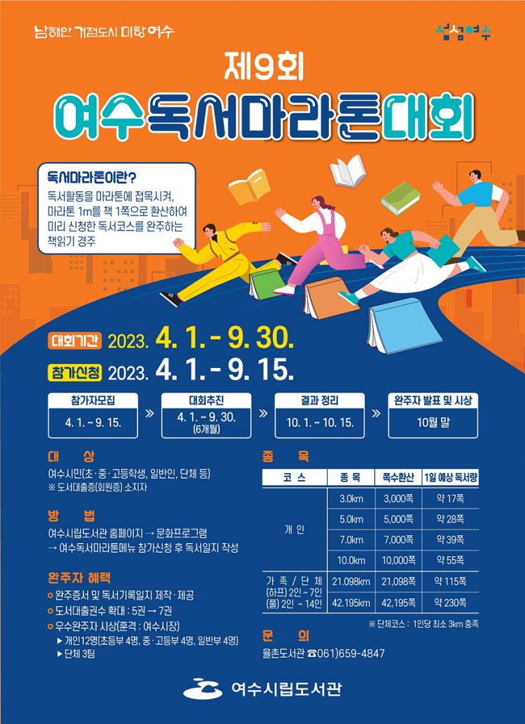 여수시, 6개월간 대장정 ‘독서마라톤대회’ 개최