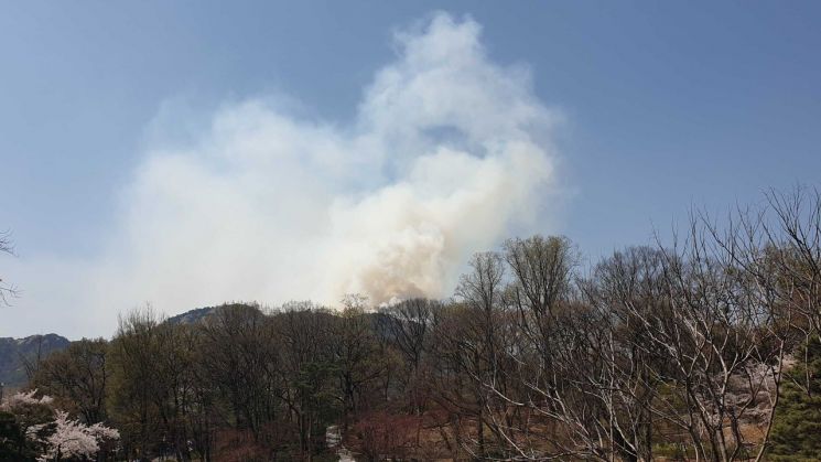서울 인왕산에서 화재…소방, 헬기 6대 투입(종합)