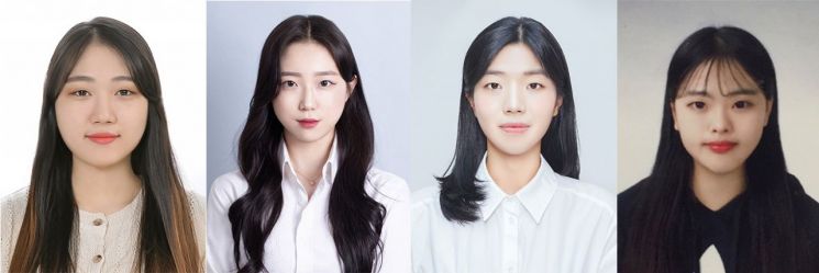 (왼쪽부터)동아대 대학원 화학공학과 이수진, 최수빈, 조연수, 서정민 석사과정생.