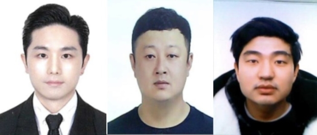서울 강남에서 여성을 납치·살해하고 시신을 유기한 3인조. 왼쪽부터 이경우(36), 황대한(36), 연지호(30). / 제공=서울경찰청