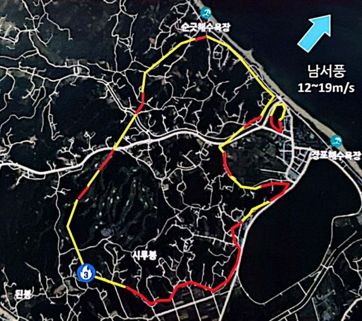 강원 강릉 난곡동 산불 상황도. 산림청 제공