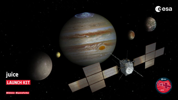 유럽우주청(ESA)이 13일(현지 시각) 발사할 목성 위성 탐사선 'JUICE' 상상도. 사진출처=ESA 홈페이지