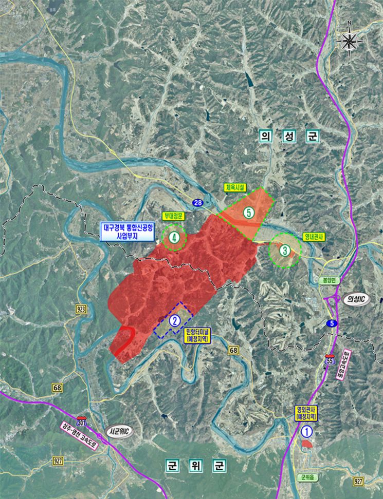 대구경북신공항 사업부지 위치도.