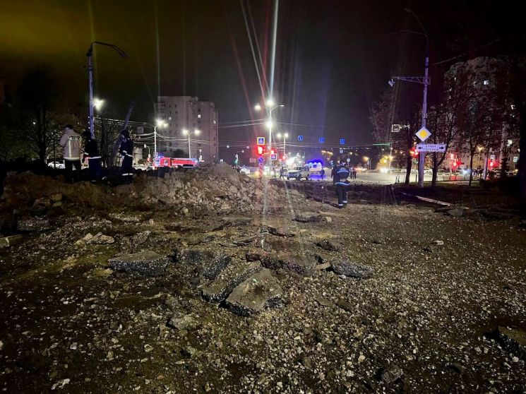 폭발 발생한 러시아 벨고로드 시내. [이미지출처=연합뉴스]
