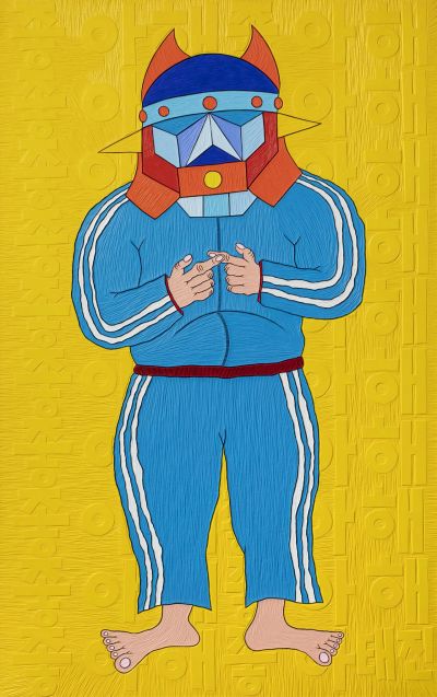 '좋아해', 150x100㎝, Acrylic and ink on embosses Woodpanel, 2022