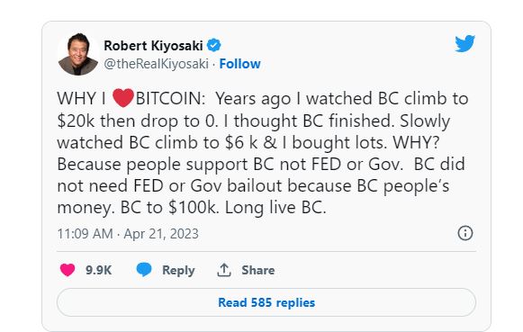 '부자 아빠' 기요사키 "비트코인, 10만달러 간다"