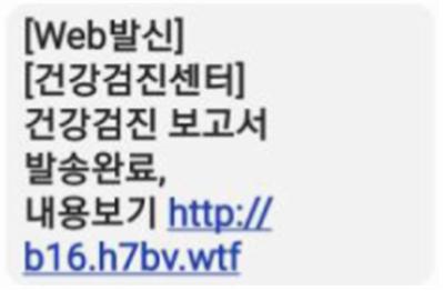 '건강검진 보고서 발송완료'클릭에 개인정보 털린다…문자 주의보