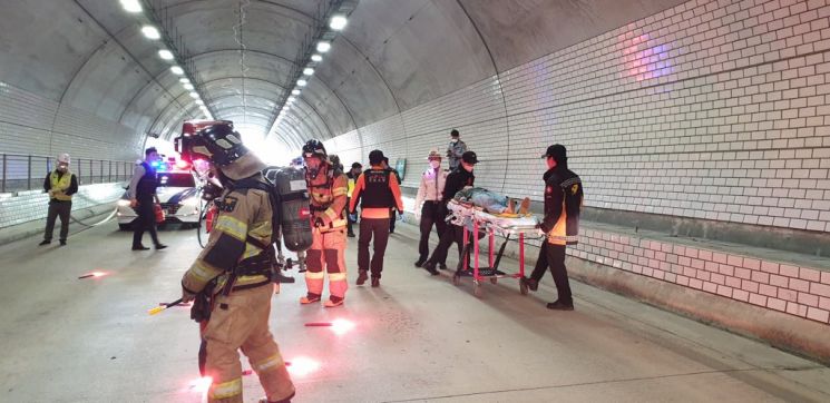 불모산 터널 화재? 김해서부경찰, 비상 대응 합동 훈련