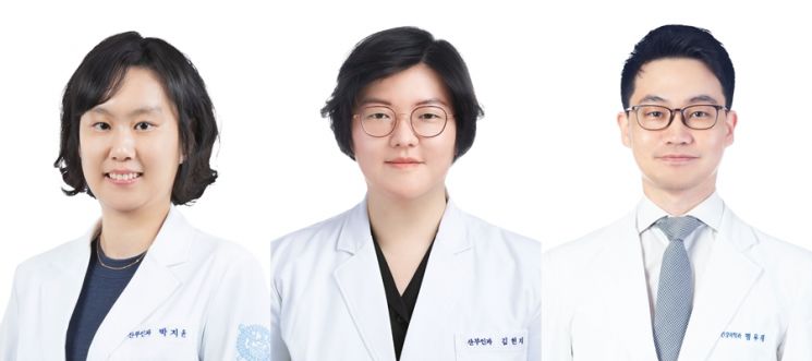 분당서울대병원 산부인과 박지윤 교수, 김현지 교수, 정신건강의학과 명우재 교수(왼쪽부터).