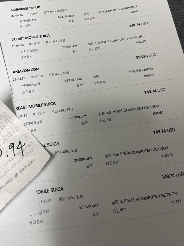 A씨는 프리미엄 신용카드를 자랑하기 위해 사진을 찍어 올렸으나, 일부 누리꾼은 노출된 카드 번호로 각종 결제를 시도했다.[사진출처=온라인 커뮤니티]