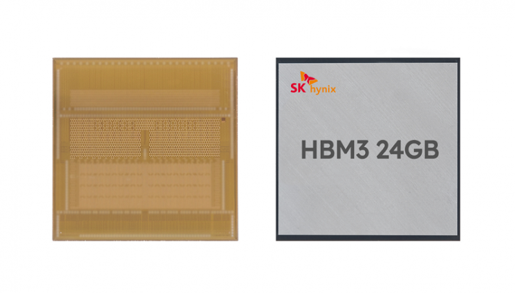SK하이닉스가 지난달 20일 공개한 24기가바이트(GB) 용량의 HBM3 제품 이미지 / [이미지제공=SK하이닉스]
