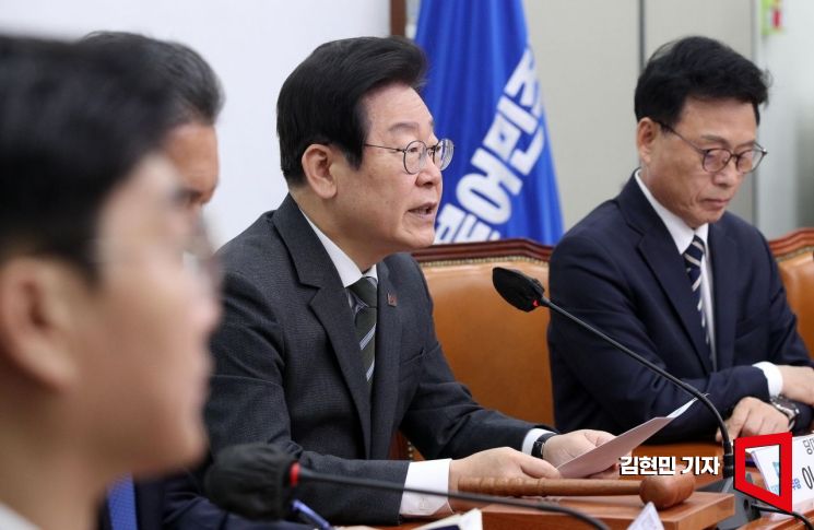 이재명 더불어민주당 대표가 3일 국회에서 열린 최고위원회의에서 발언하고 있다. 사진=김현민 기자 kimhyun81@