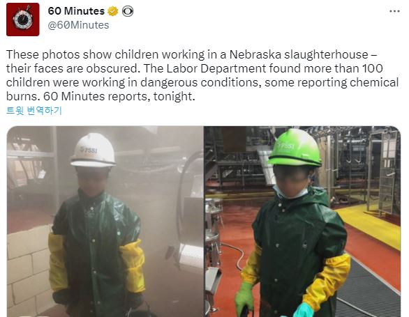 "어린이 100여명 도축 시설 데려가 착취"…'아동 노동 위기' 美 우려