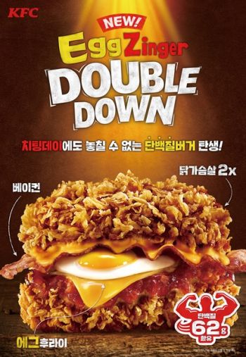 KFC, 단백질 가득 채운 ‘에그징거더블다운’ 선봬