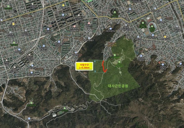 ‘조성 후 35년만’ 대전 대사근린공원 진입도로 확장