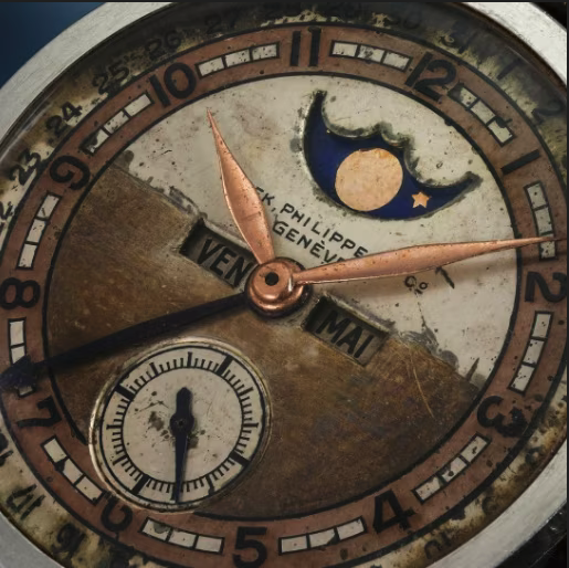 홍콩 경매에 나온 청나라 최후의 황제 푸이가 착용했던 파텍필립 시계. 낙찰가는 300만달러를 넘을 것으로 예상된다. [사진출처=필립스옥션]
