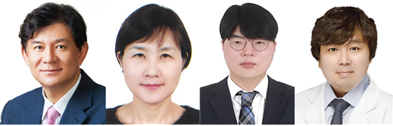 고려대 구로병원 심혈관센터 연구팀. 왼쪽부터 고려대 구로병원 심혈관센터 나승운 교수, 고려대 구로병원 병리과 김정분 기사장, 고려대 심장혈관연구소 최병걸 교수, 고려대 보건과학연구소 이민우 교수. [사진제공=고려대 구로병원]