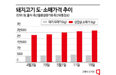 2주새 16% 뛰었는데 '끝 아니다'…'소·돼지고기 이동제한' 긴장