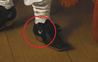 페르디난트 폴의 '소년의 초상'에서 보이는 '나이키' 로고 [사진출처=위키피디아]