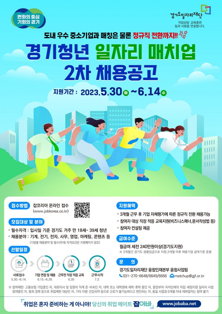 경기도의 청년일자리매치업 포스터