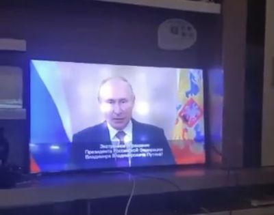 딥페이크를 활용한 푸틴 대통령의 가짜 연설 영상 [사진출처=트위터]