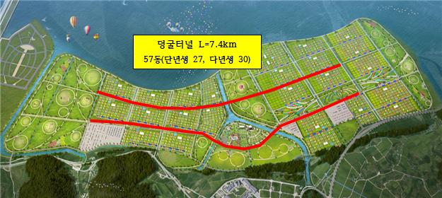 잼버리 부지 순환 도로에 설치할 덩굴 터널 7.4km 조감도.[사진제공=전북도]