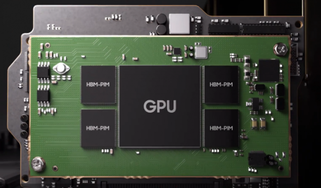 초대규모 인공지능(AI) 지원을 위해 그래픽처리장치(GPU)와 쓰이는 HBM-PIM 예시 이미지. (사진=삼성전자 반도체 뉴스룸)