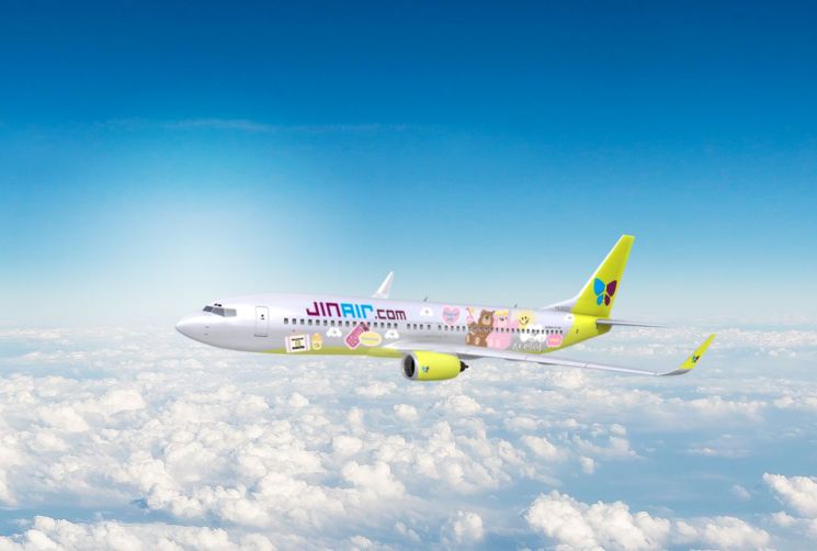 진에어, 디저트 브랜드 ‘노티드’ 래핑 항공기 운영