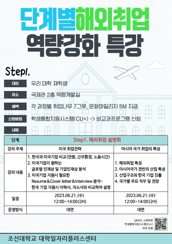 조선대 '단계별 해외취업 역량강화' 특강 개최