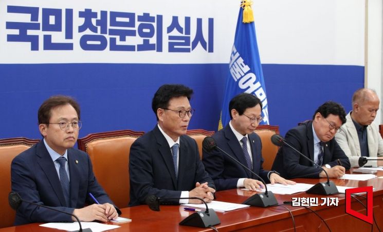 박광온 더불어민주당 원내대표가 22일 국회에서 열린 정책조정회의에서 발언하고 있다. 사진=김현민 기자 kimhyun81@