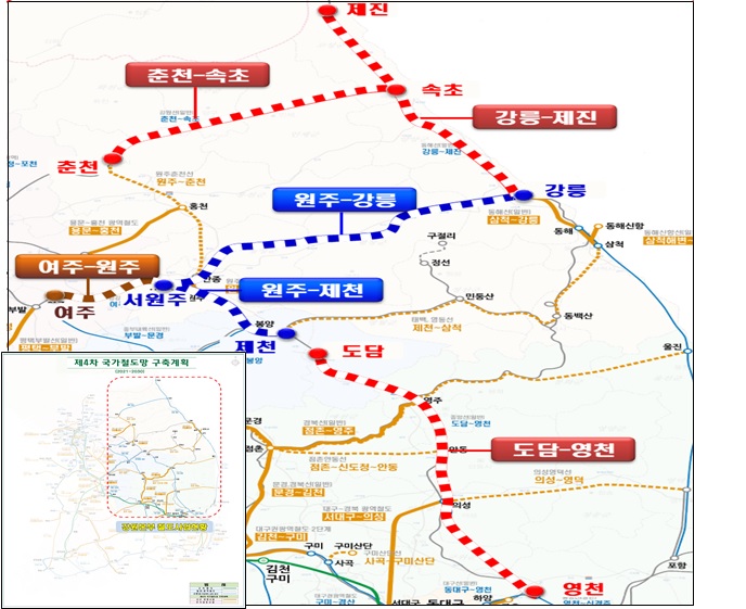 강원권에 5개 철도 사업 추진…올해 8508억 투입