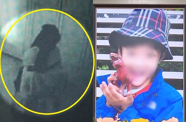의붓어머니와 친아버지의 상습 학대로 지난달 숨진 초등생 B군. 왼쪽 사진은 사망 이틀 전 그가 의자에 결박돼 있는 모습. [사진출처=SBS 보도화면 캡처]