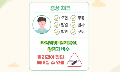 말라리아 감염 증상 [사진출처=유튜브 '질병관리청 아프지마TV']