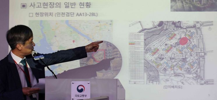 검단 아파트 지하 주차장 붕괴 사고 설명하는 홍건호 위원장 [이미지출처=연합뉴스]