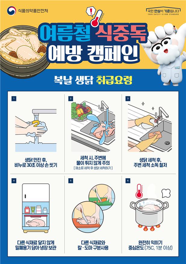 복날 생닭 취급요령.[사진제공=식약처]