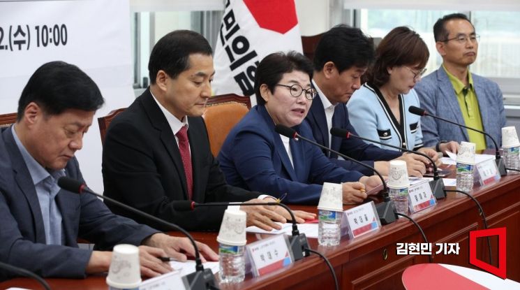 임이자 국민의힘 노동개혁특별위원장이 지난달 12일 국회에서 열린 실업급여 제도개선 공청회에서 발언하고 있다. 사진=김현민 기자 kimhyun81@