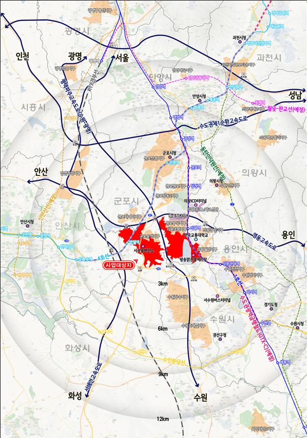 LH, 의왕군포안산 공공주택지구 도시기본구상 공모 실시