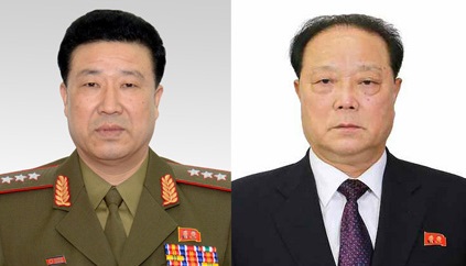 (왼쪽부터) 정경택 인민군 총정치국장, 박광호 전 선전선동부장