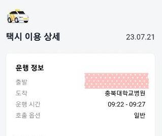 A씨의 택시 이용내역 [사진출처=온라인 커뮤니티 보배드림]